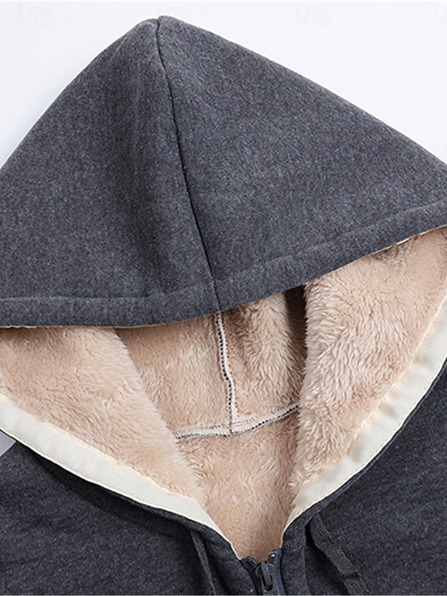 Mujer Abrigo de invierno Chaqueta de sherpa Chaqueta con capucha Exterior Calle Ropa Cotidiana Otoño Invierno Regular Abrigo Ajuste regular Mantiene abrigado Transpirable Elegante Casual Chaquetas 2025 - $40.99 –P8