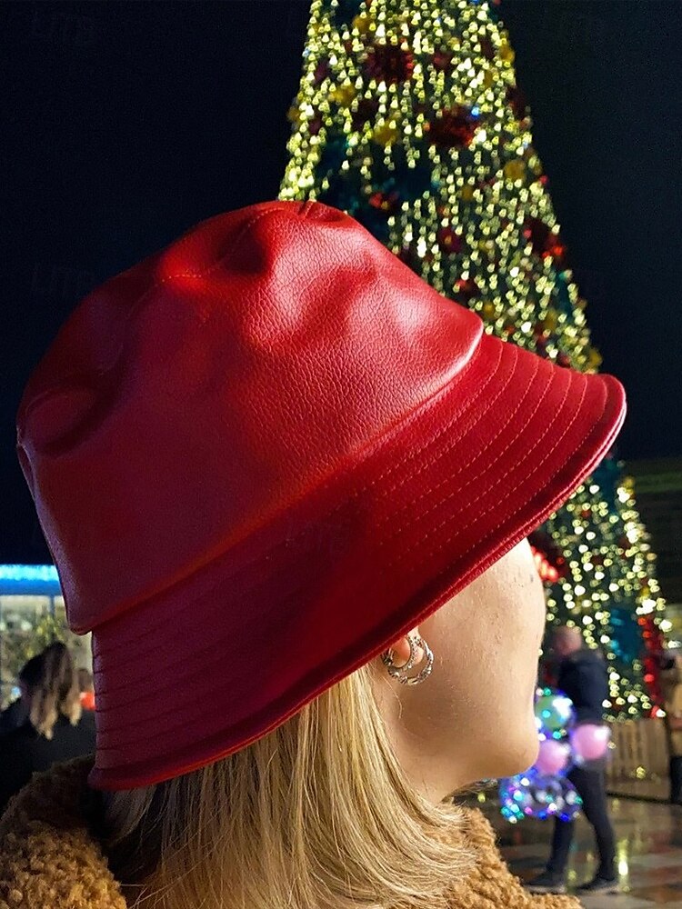Women's Faux Leather Bucket Hat – Stylish and Versatile, Available in Multiple Colors for a Trendy Look 2025 - $14.99 –P4