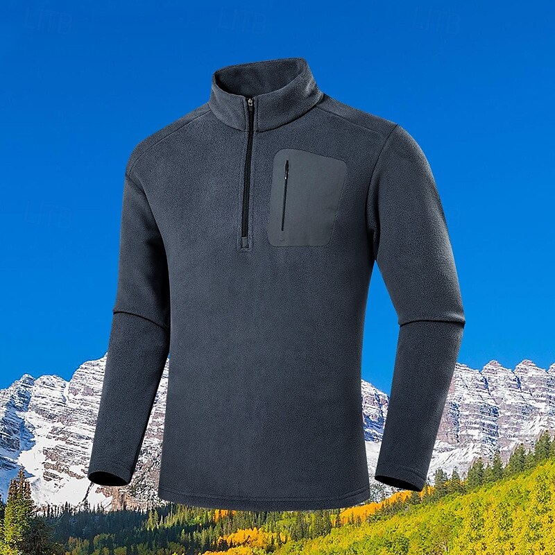 Men's Hiking Fleece Jacket Winter Outdoor Thermal Warm Fleece Lining Fleece Jackets Climbing Camping / Hiking / Caving Traveling Dark Grey Black Army Green Light Grey 2025 - $46.99 –P4