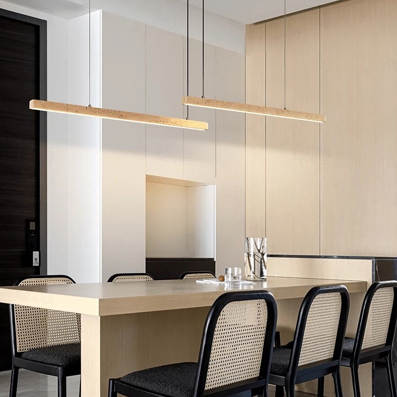 lampadari a sospensione lineari a led 3 luci colorate in pietra naturale luci 110-240v del 2025 a $349.99 –P4