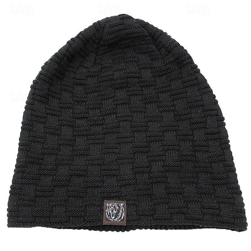 Men's Unisex Beanie Hat Winter Hats Beanies Skull Cap Knit Hat Black Wine Acrylic Fibers Knitted Cozy Daily Wear Going out Solid / Plain Color Warm 2025 - $7.99 –P8