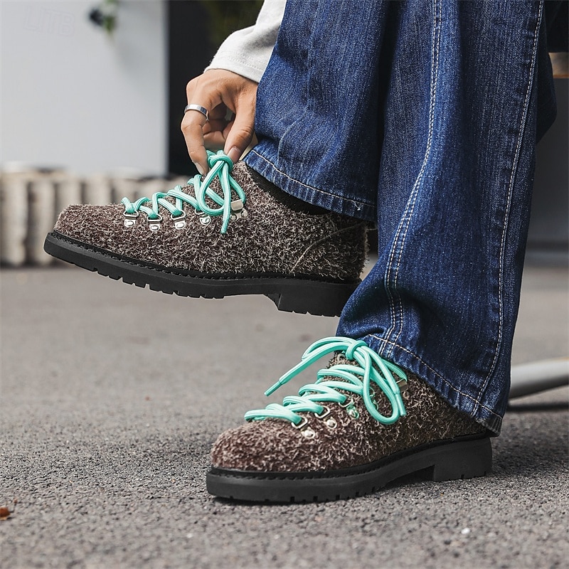 chaussures de randonnée en daim marron pour hommes - style vintage avec design à lacets roses et semelle durable pour les aventures en plein air de 2025 ? $64.99 –P3