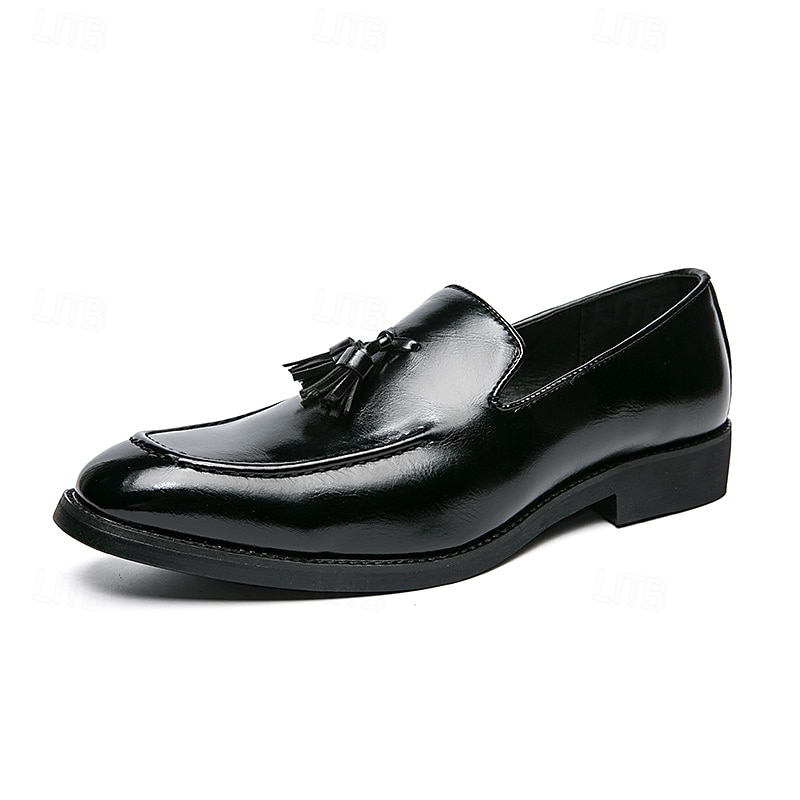 Rote Loafer aus Kunstleder für Herren mit Quastendetail – elegante Schlupfschuhe für formelle Anlässe und das Büro 2025 - $46.99 –P5