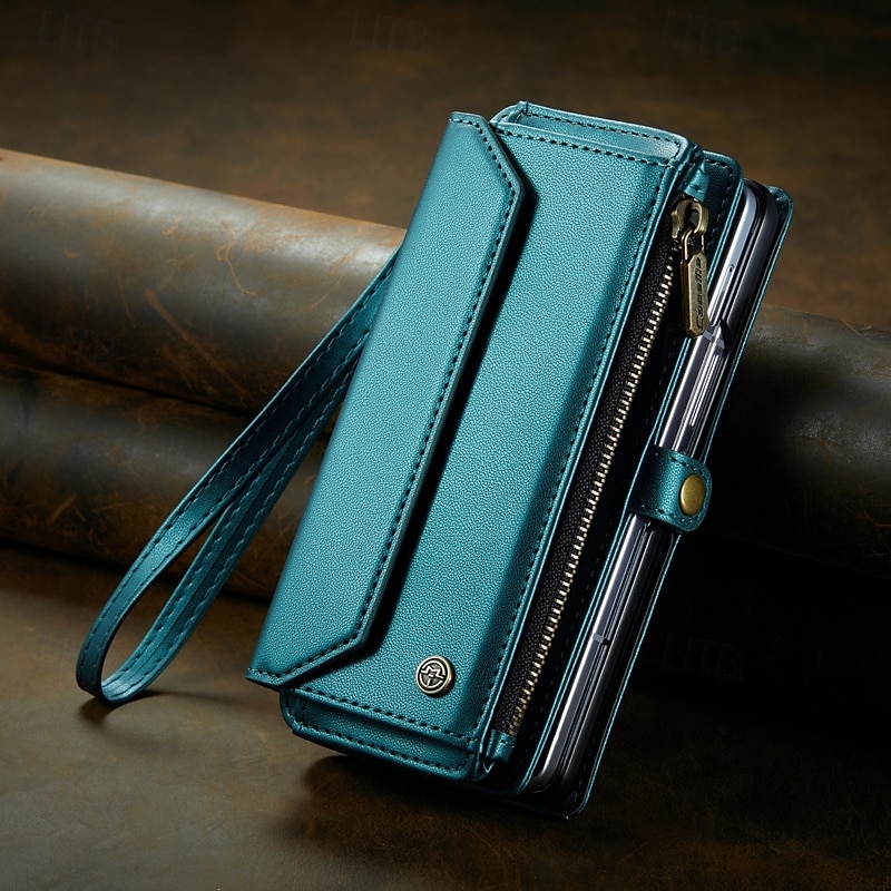 telefone Capinha Para Dobra Z 6 Z Fold 5 Z Fold 4 Z Fold 3 Capa para Cartão Wallet Com Suporte Magnética Zíper Retro TPU PC de 2025 por $31.99 –P2
