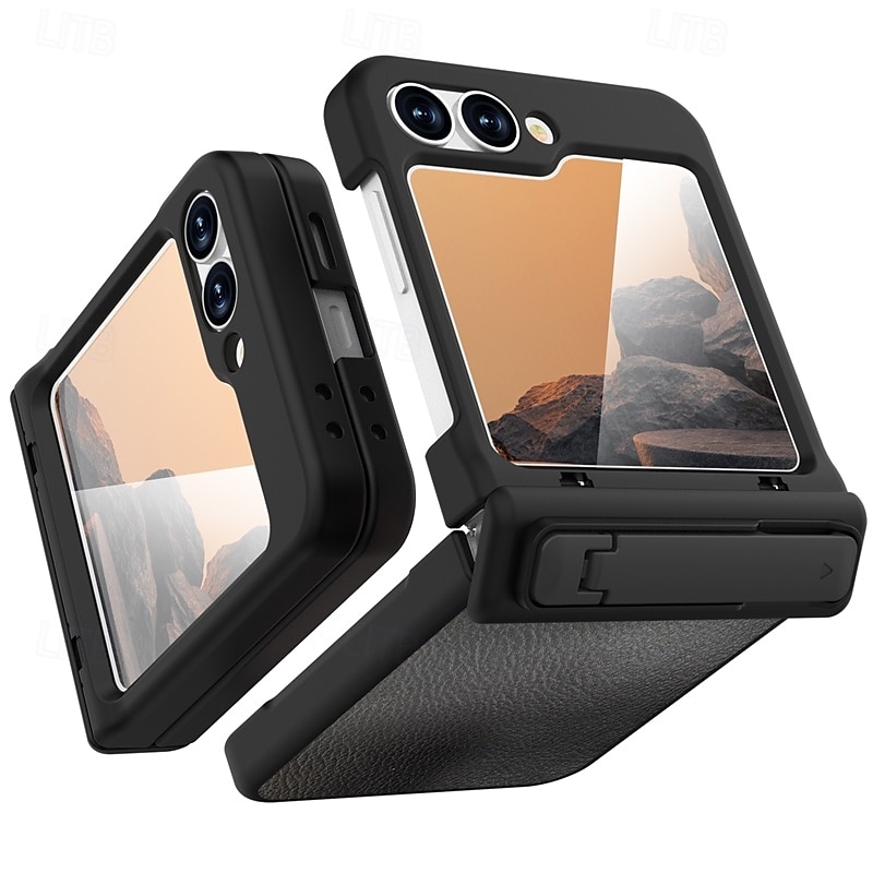 2025年 電話 ケース 用途 Zフリップ6 バックカバー スタンド付き 耐衝撃 レトロ風 TPU PUレザー コレクション – $25.99 –P1