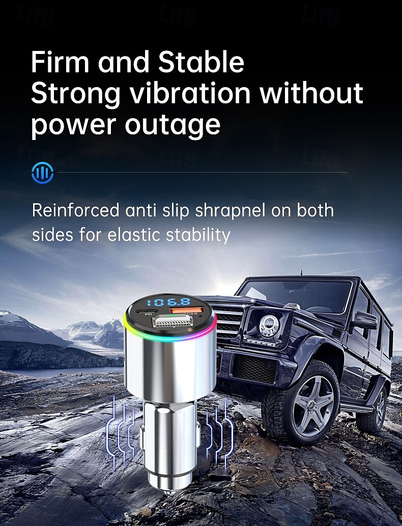 FM Transmitter With Car MP3 Player Fast Charging QC 3.0 Hand-free Call Dual PD Charger Bluetooth 2025 - $43.99 –P12