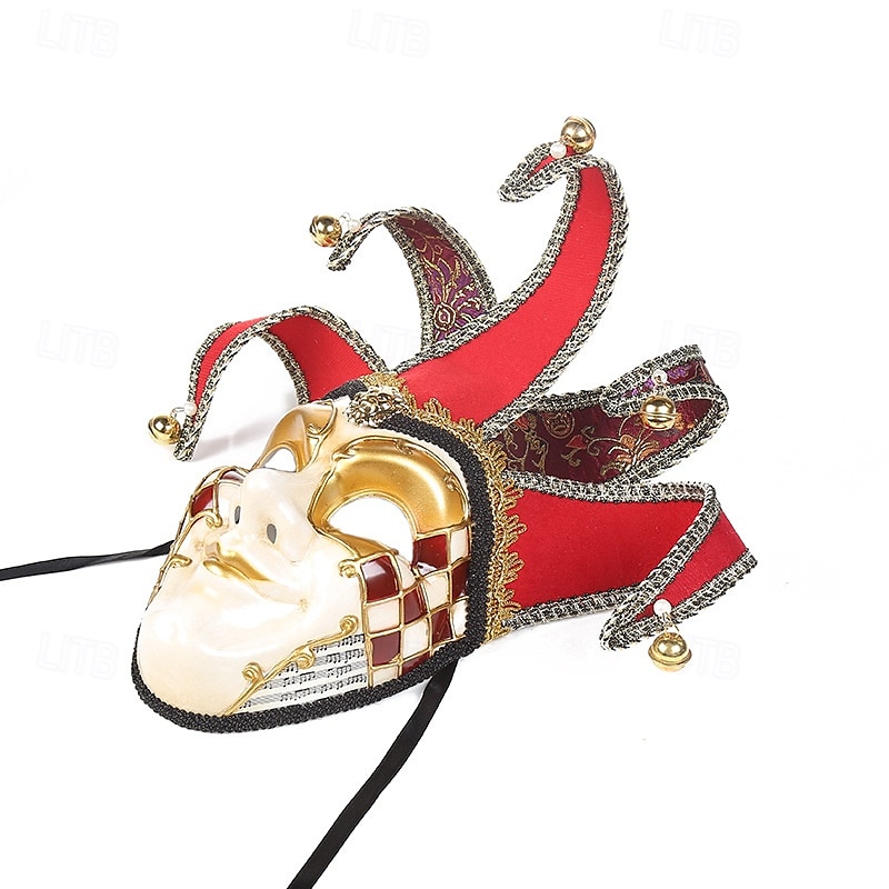 Harlekýn Karnevalová maska Benátská maska Arlecchino Dospělé Pánské Full face Párty Plesová maškaráda Karneval v Benátkách předvečer Všech svatých Karneval Mardi Gras Jednoduchý karnevalový kostým 2025 - $44.99 –P3