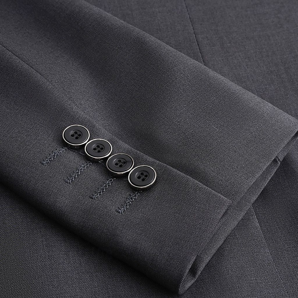 kavaj för män sportrock mörkgrå formell bröllop gästkavaj dagligt mode avslappnad alla årstider polyester bomullsblandning enfärgad enkelknäppt kavaj 2025 - $66.99 –P4