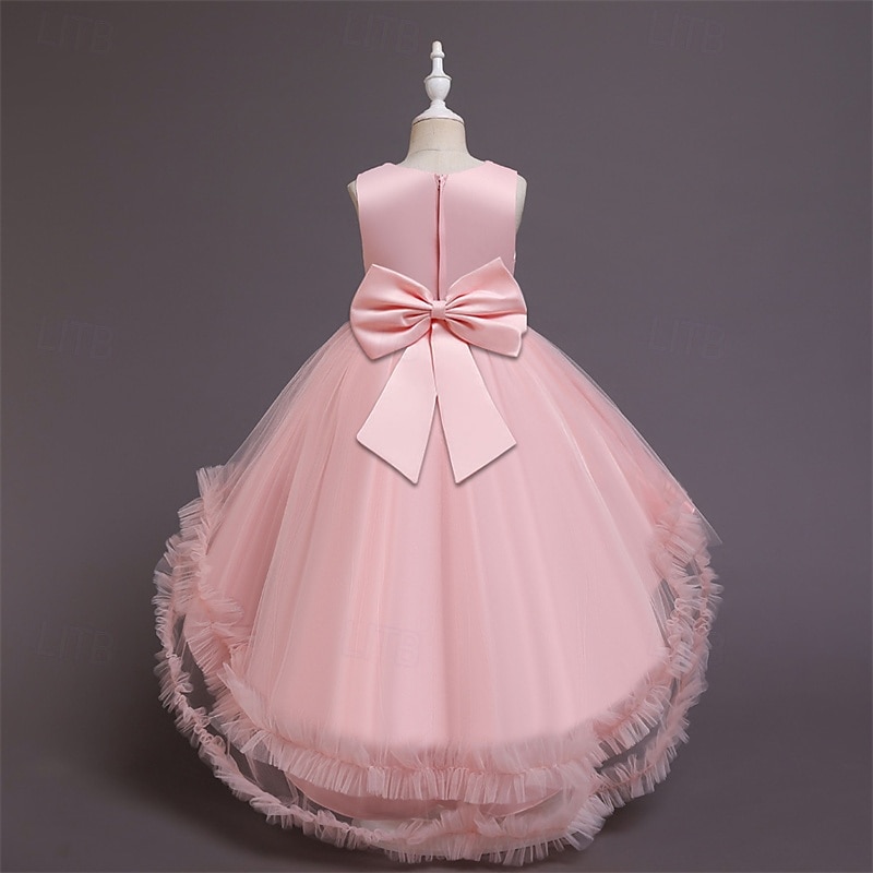 Bambino Da ragazza Vestito da festa Tinta unica Senza maniche Prestazioni Compleanno Retato Bellissimo Dolce Poliestere Asimmetrico Vestito da festa Vestito svasato Abito linea A Estate 4-12 anni del 2025 a $39.99 –P14