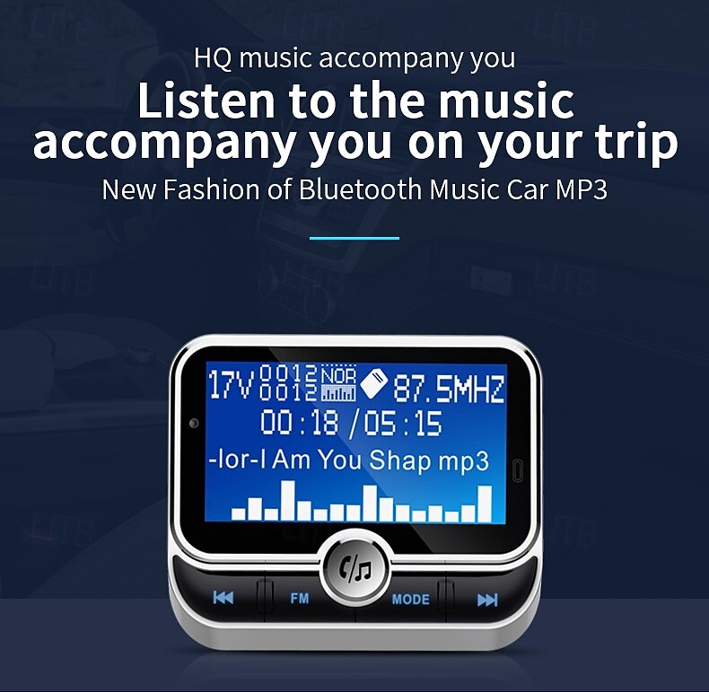 2025年 bc32 車用 FM トランスミッター ブルートゥース MP3 プレーヤー ワイヤレス ハンズフリー 1.8 インチ LCD スクリーン付き 携帯電話充電器用 コレクション – $49.99 –P1