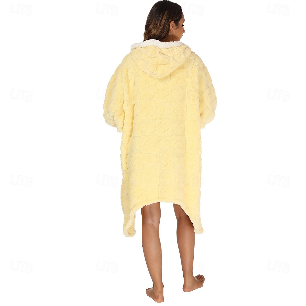 Voksne Helfarge Onesie-pysjamas Oversized hetteteppe Bærbart teppe med lomme Onesie-pysjamas Kigurumi pyjamas søt stil Til Damer og Herrer Karneval Maskerade Tegnefilm 2025 - $46.99 –P16