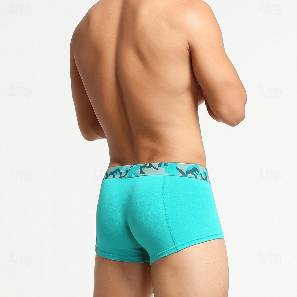 Herren 1 pc Unterwäsche Boxer Boxer-Shorts Patchwork 90% Baumwolle Atmungsaktiv Weich Komfortabel Farbblock Buchstabe Mittlere Hüfthöhe Schwarz Weiß 2025 - $8.99 –P17
