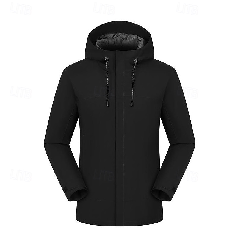 Herren Soft Shell Jacke Wanderjacke Draussen Windundurchlässig Wasserdicht Leichte Jacke Windbreaker-Jacke Reisen Schwarz Hellgrau Grau 2025 - $49.99 –P3