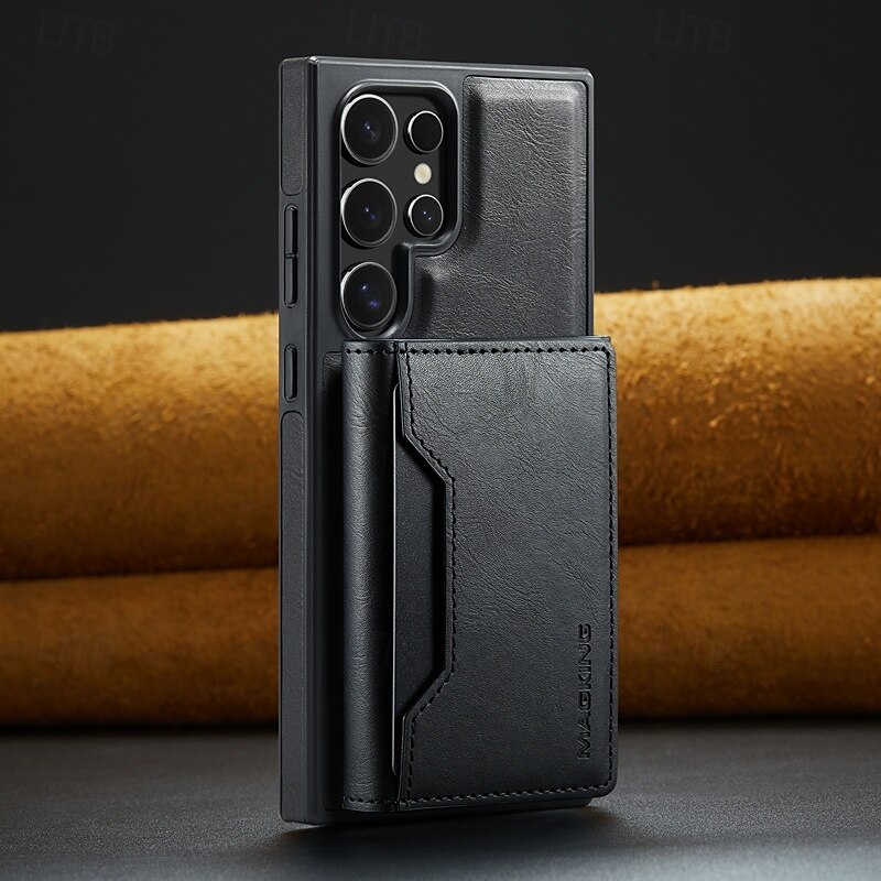puhelin Etui Käyttötarkoitus S24 Ultra S24 Plus S24 S23 Ultra S25 Ultra Takakuori Tuella Magneetti Tukee langatonta latausta Retro TPU PU-nahka 2025 - $26.99 –P4