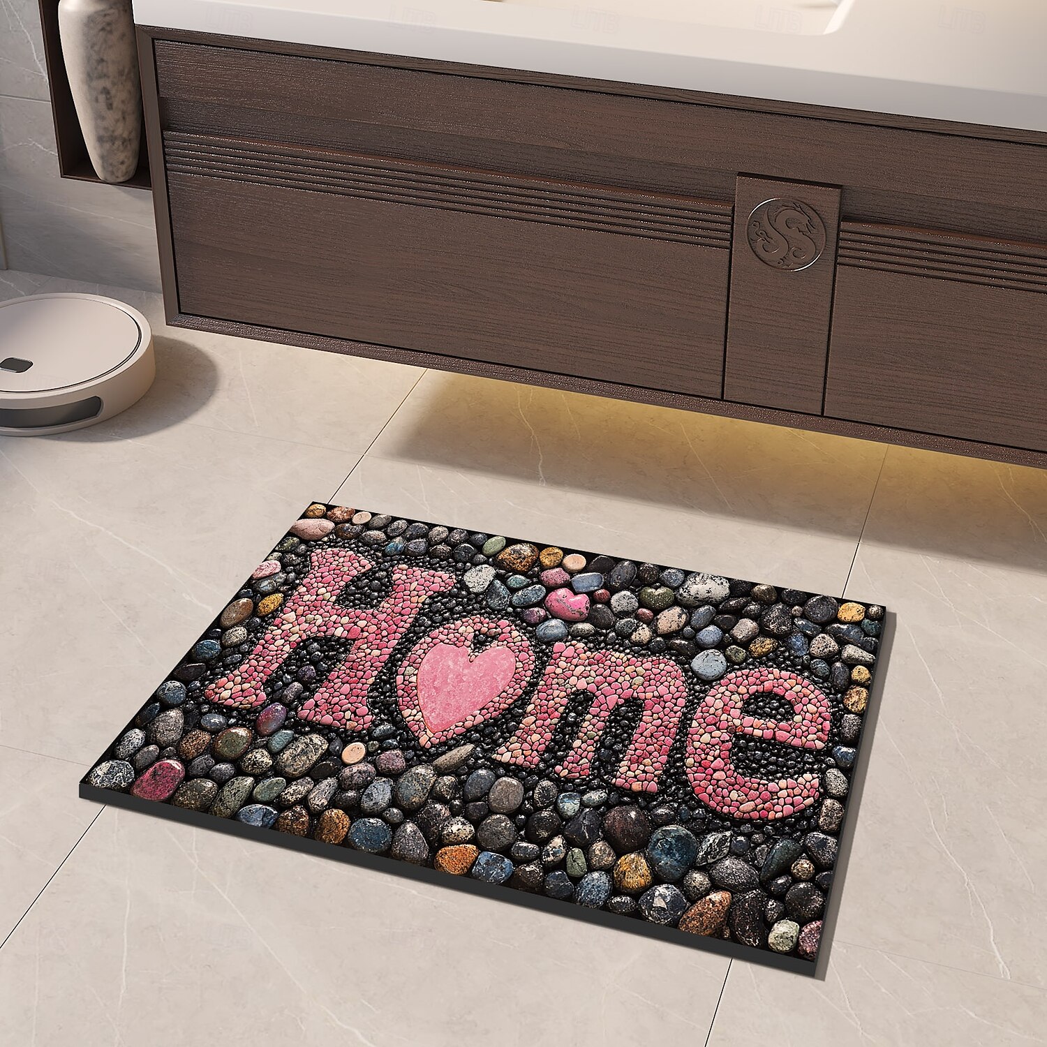 Pebble Bathroom Rug, Polyester Rectangle Door Mat, Super Absorbent, Non-Slip, Easy-to-Clean, Stain-Resistant Bath Mat 2025 - $8.99 –P14