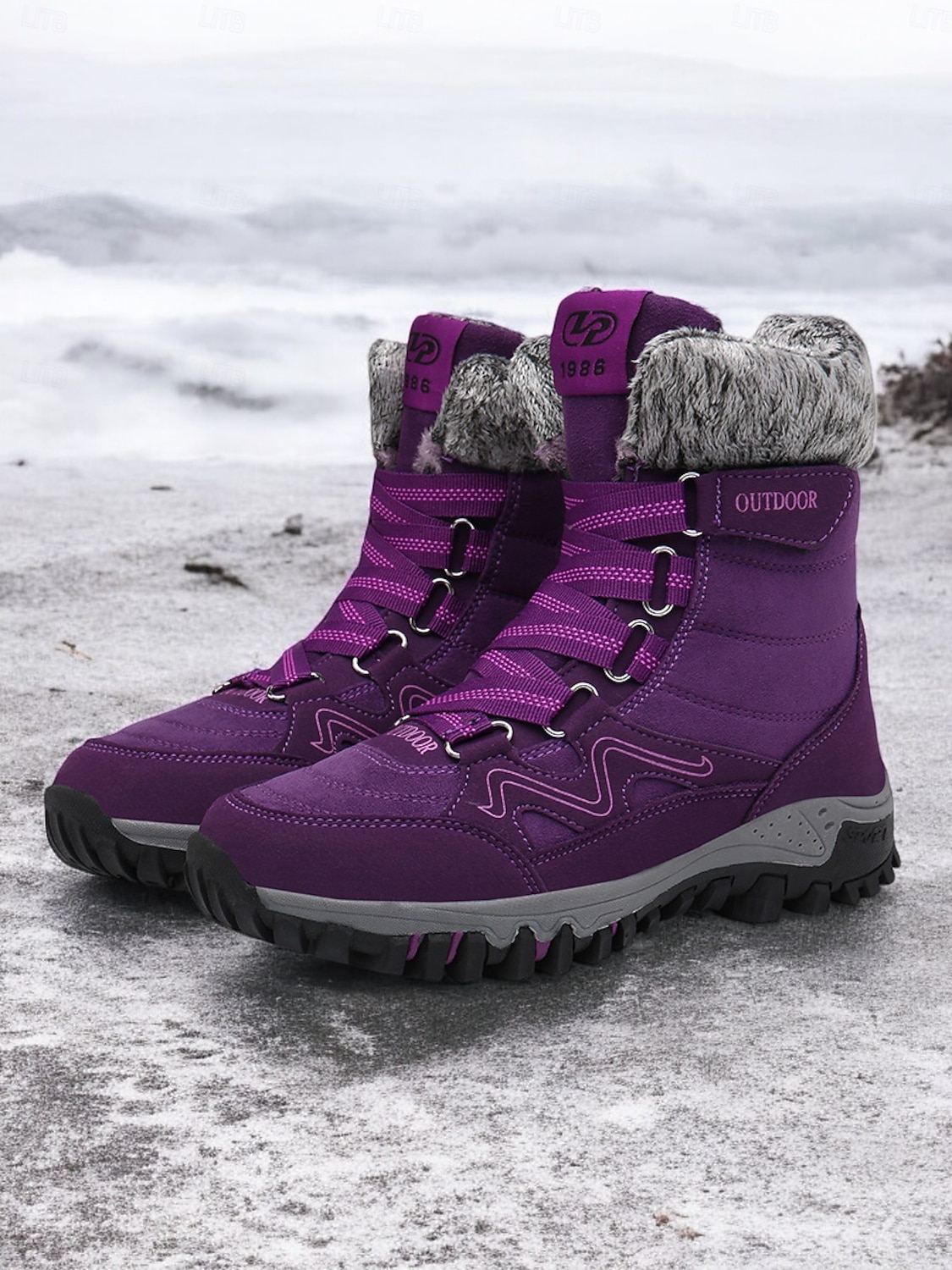 botas de caminhada de inverno femininas à prova d'água - botas de neve com cadarço e isolamento com gola de pele sintética para aventuras ao ar livre de 2025 por $59.99 –P2