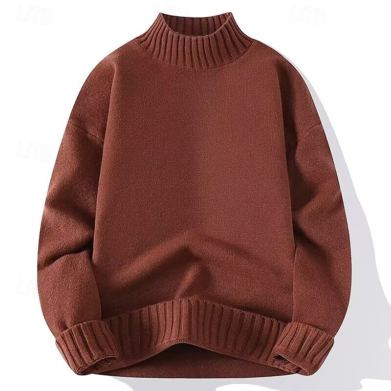 Herren Pullover Rollkragenpullover für Herren Overall Gerippt Stricken Standard Strick Glatt Rollkragen Moderne zeitgenössische Arbeit Freizeitskleidung Bekleidung Winter Schwarz Weiß M L XL 2025 - $25.99 –P9