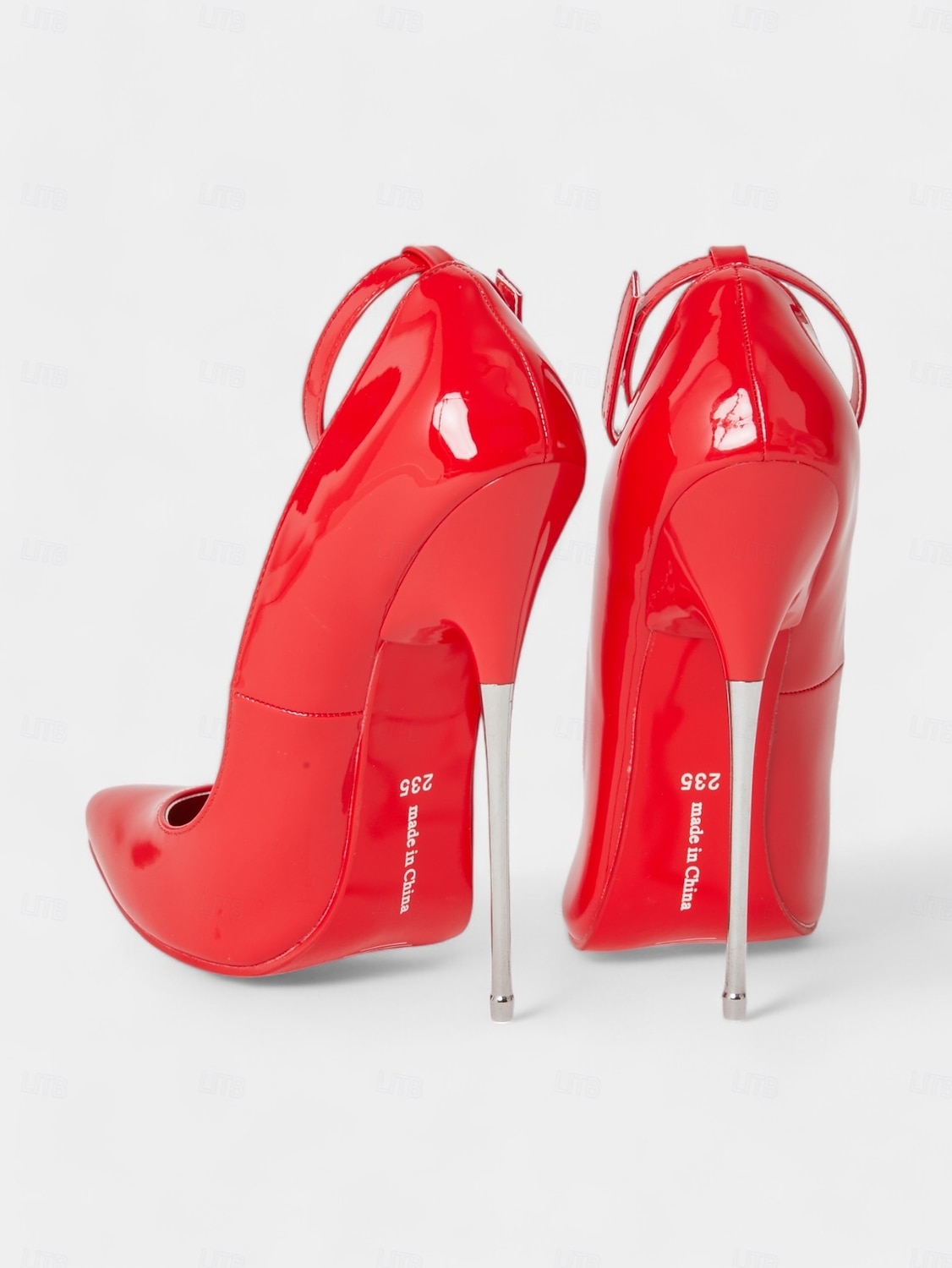 tacchi a spillo in vernice rossa da donna con cinturino alla caviglia - sexy ed eleganti, perfetti per le uscite serali o per eventi formali del 2025 a $79.99 –P6