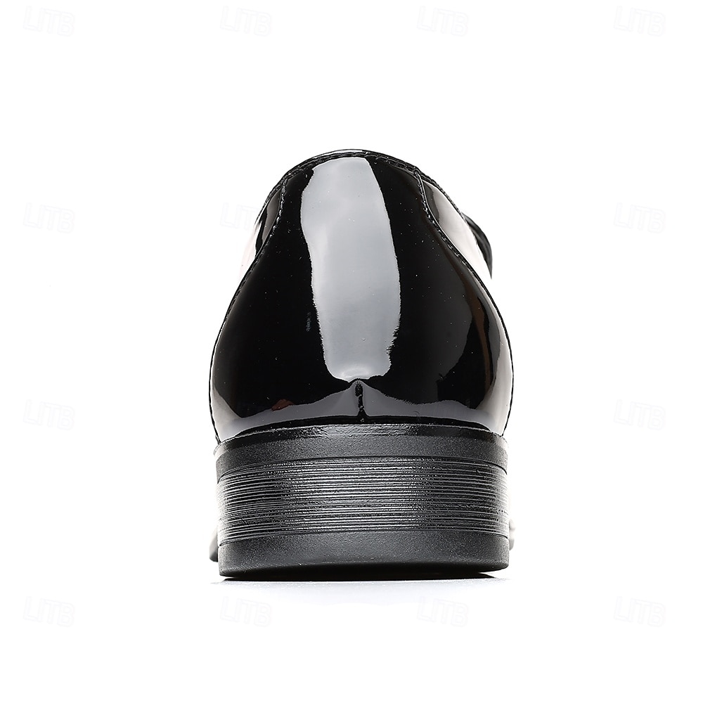 pánské černé lakované střapcové mokasíny – elegantní společenské boty s brogue detaily 2025 - $34.99 –P5