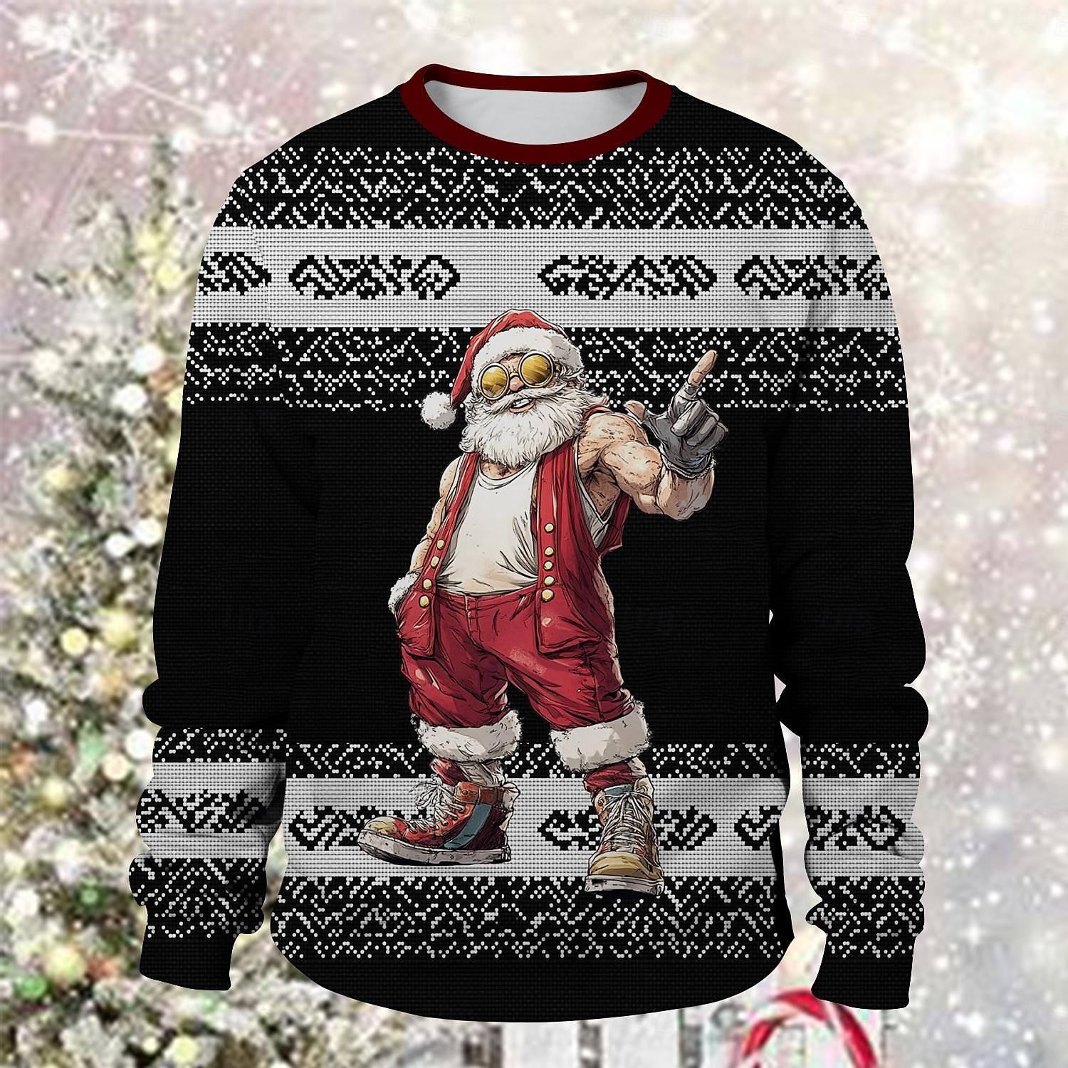Ježíšek Paní Klausová Pullover Vtipná vánoční mikina 3D Vánoce Legrační Pro Pro páry Pánské Dámské Dospělé Vánoce Karneval 3D tisk Párty Festival 2025 - $29.99 –P2