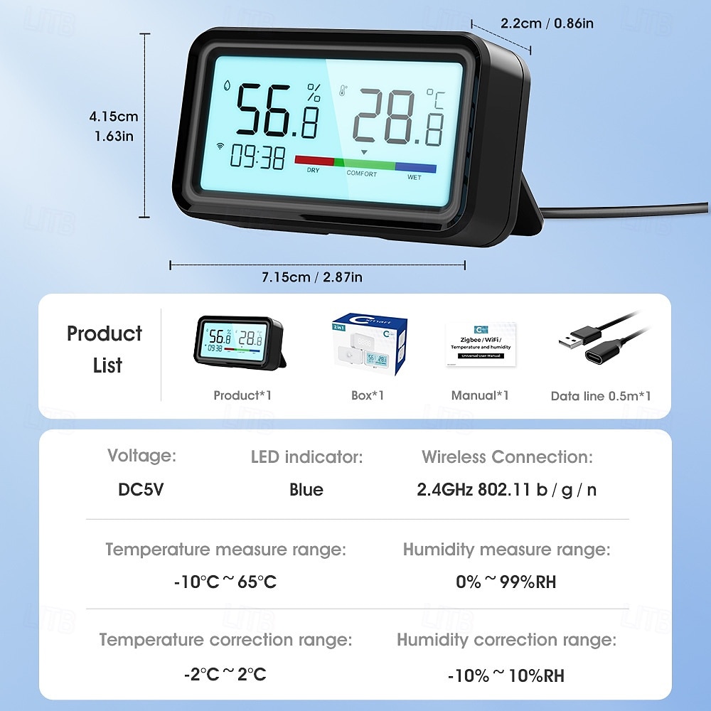 tuya termoigrometro wireless wifi termometro igrometro temperatura umidità tester sensore supporto per alexa google del 2025 a $39.99 –P12