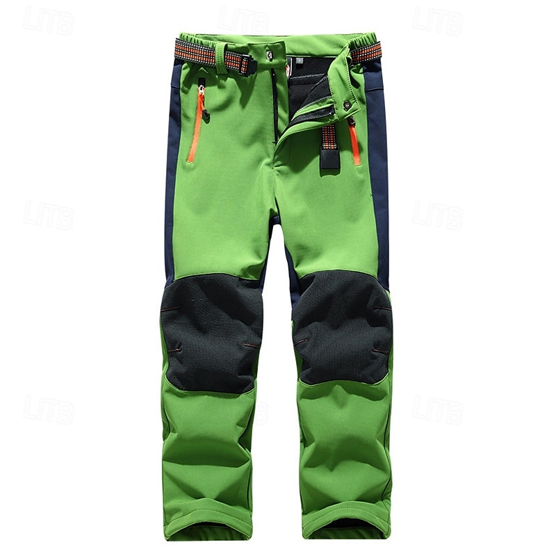 Boys Girls' Combat Pants Cargo Pants Hiking Pants Trousers Patchwork Winter Outdoor Regular Fit Warm Breathable Soft Pants / Trousers Zipper Pocket Black Red Running Camping / Hiking / Caving 2025 - $28.79 –P9