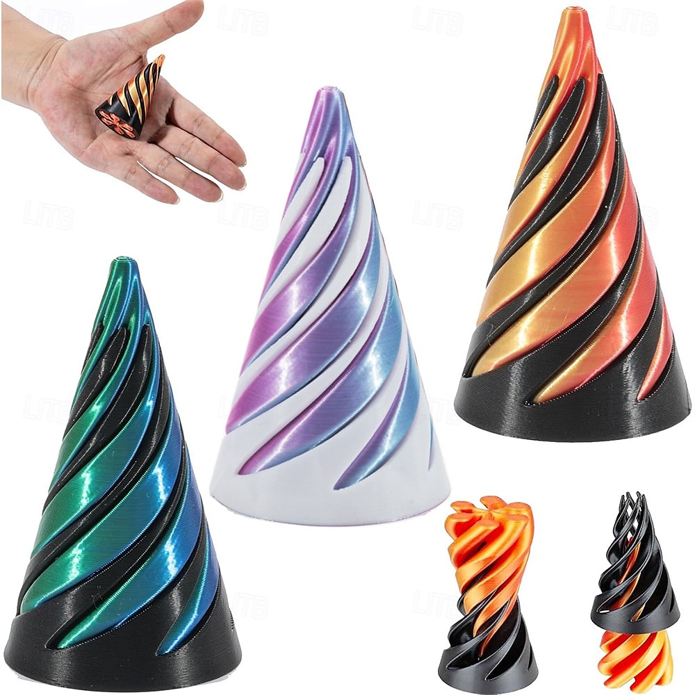 5 balení nemožné pyramidové průchozí sochy, průchozí pyramidová hračka 3D tištěná spirálová kuželová hračka, iluze mini vírových vláken, stolní dekorační suvenýr dárek mini hračka na stůl 2025 - $18.99 –P1