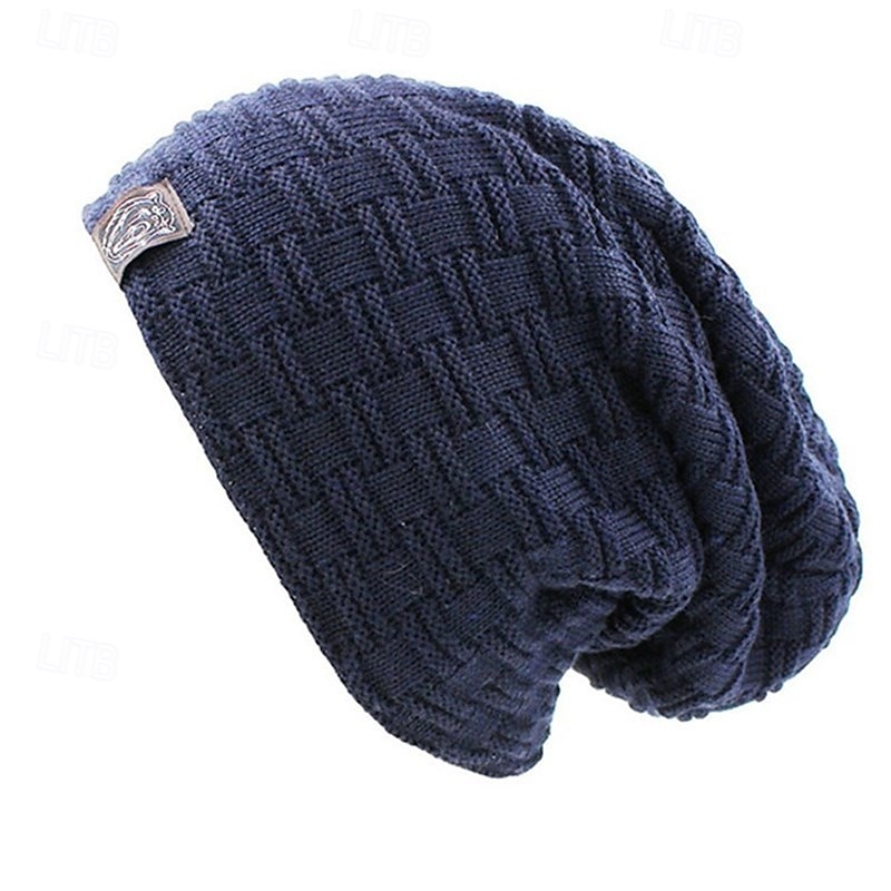 Men's Unisex Beanie Hat Winter Hats Beanies Skull Cap Knit Hat Black Wine Acrylic Fibers Knitted Cozy Daily Wear Going out Solid / Plain Color Warm 2025 - $7.99 –P9