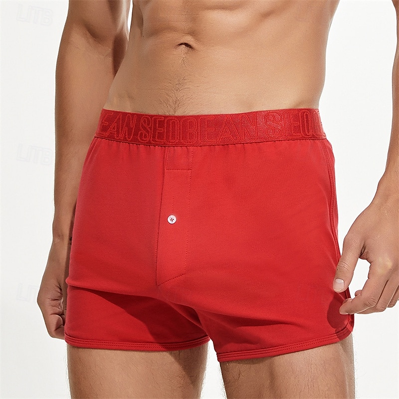 Men's 1 PCS Boxers Underwear Boxer Shorts Elastic Waist 50% Cotton Breathable Soft Comfortable Solid Color Mid Rise Black White 2025 - $11.49 –P10