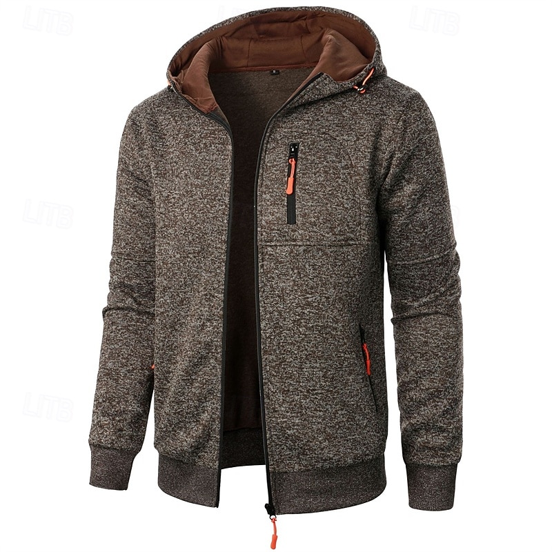 Herren Strickjacke Kurzer Pullover Zip Pullover Reißverschluss Strickpullover Gerippt Stricken Standard Tasche Feste Farbe Mit Kapuze Modisch Klassisch Urlaub Freizeitskleidung Bekleidung Herbst 2025 - $18.99 –P2