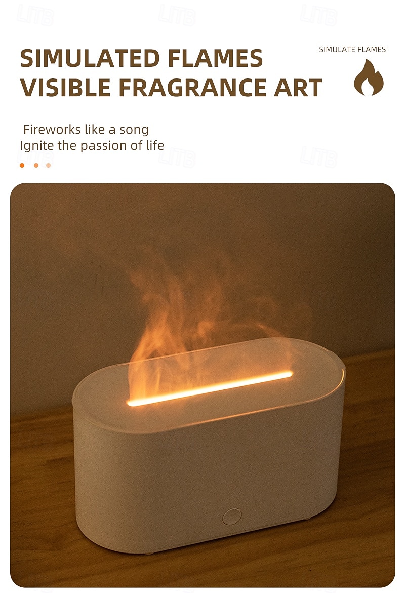 Colorful Simulation Flame Aromatherapy Machine Desktop Home Office USB Air Humidifier Aromatherapy Machine 2025 - $21.99 –P3