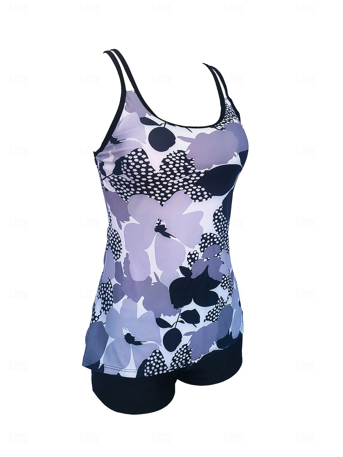 Dam Badkläder 2 st Shorts Baddräkt Öppen rygg geometriska Grafisk Blomma Rund Semester Stylish Baddräkter 2025 - $29.99 –P17