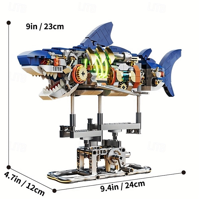 687 Pieces Shark Sea Creatures Building Set Marine Animal STEM Toys With Display Stand And Light For Crossing Sea Lovers 2025 - $59.99 –P8