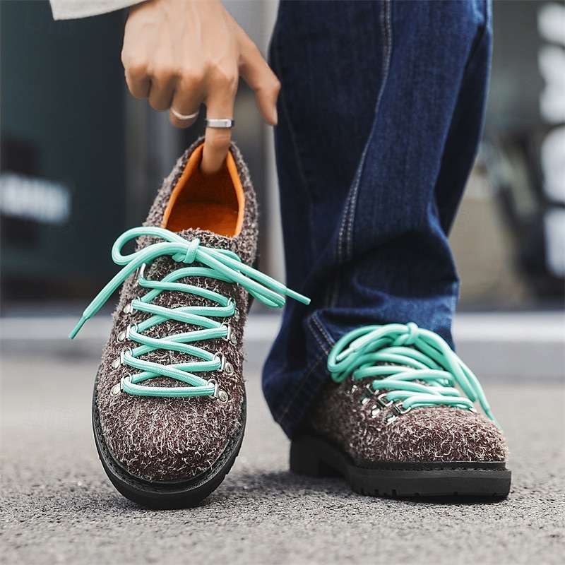 chaussures de randonnée en daim marron pour hommes - style vintage avec design à lacets roses et semelle durable pour les aventures en plein air de 2025 ? $64.99 –P1