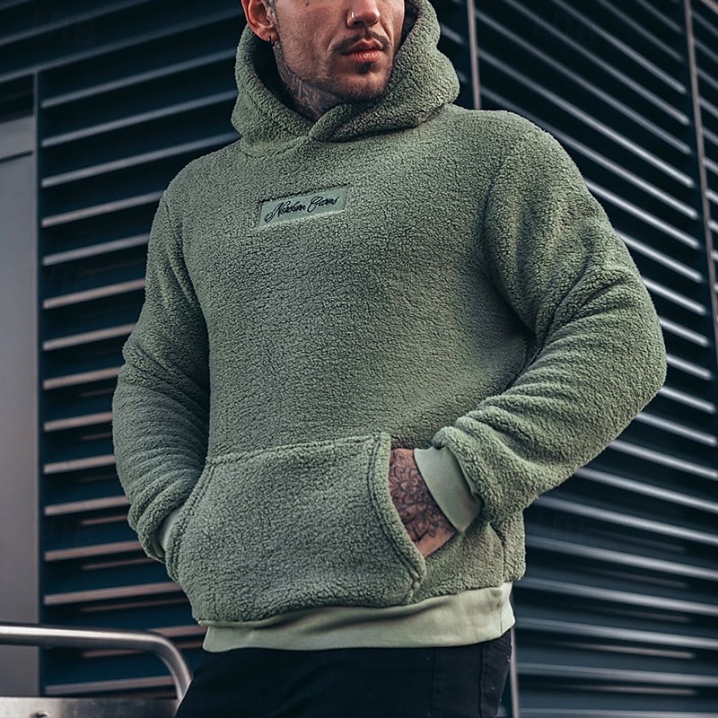 Hombre Sudadera Negro Azul Piscina Verde Oscuro Verde Trébol Con Capucha Plano Deporte Diario Deportes Algodón Design Casual Otoño invierno Ropa Sudaderas con capucha Sudaderas 2025 - $29.99 –P2