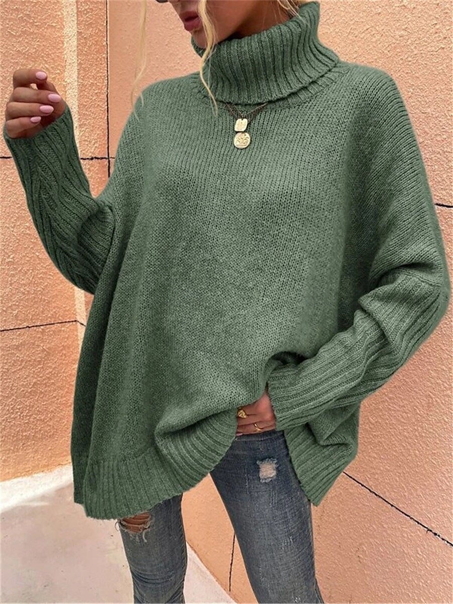 Femme Pull Chandail Décontractées Flexible Couleur monochrome A côtes Col Roulé Tricoté manche longue Hauts réguliers Tricoter Extérieur du quotidien Fin de semaine Vert Kaki Automne Hiver de 2025 ? $45.99 –P5
