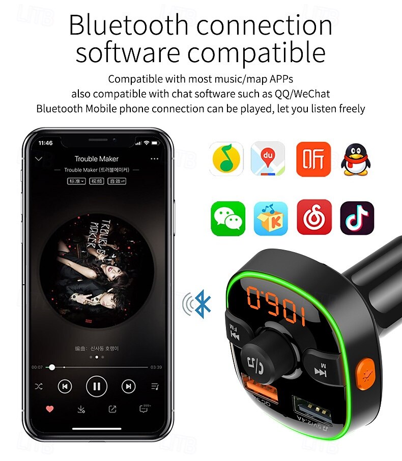 2025年 お買い得価格の売れ筋モデル FMトランスミッター 車載MP3プレーヤー ブルートゥース電話充電器 音楽ハンズフリー付き コレクション – $41.99 –P10