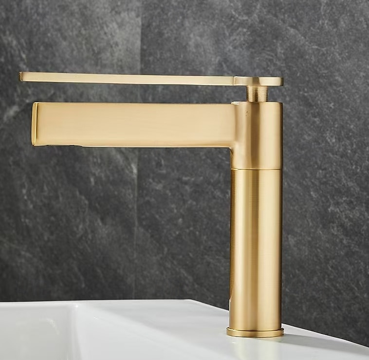 rubinetto per bagno rubinetto per lavabo in ottone spazzolato oro miscelatore rubinetto per lavabo rubinetto per lavabo maniglia singola rubinetto per lavabo caldo freddo del 2025 a $97.99 –P6