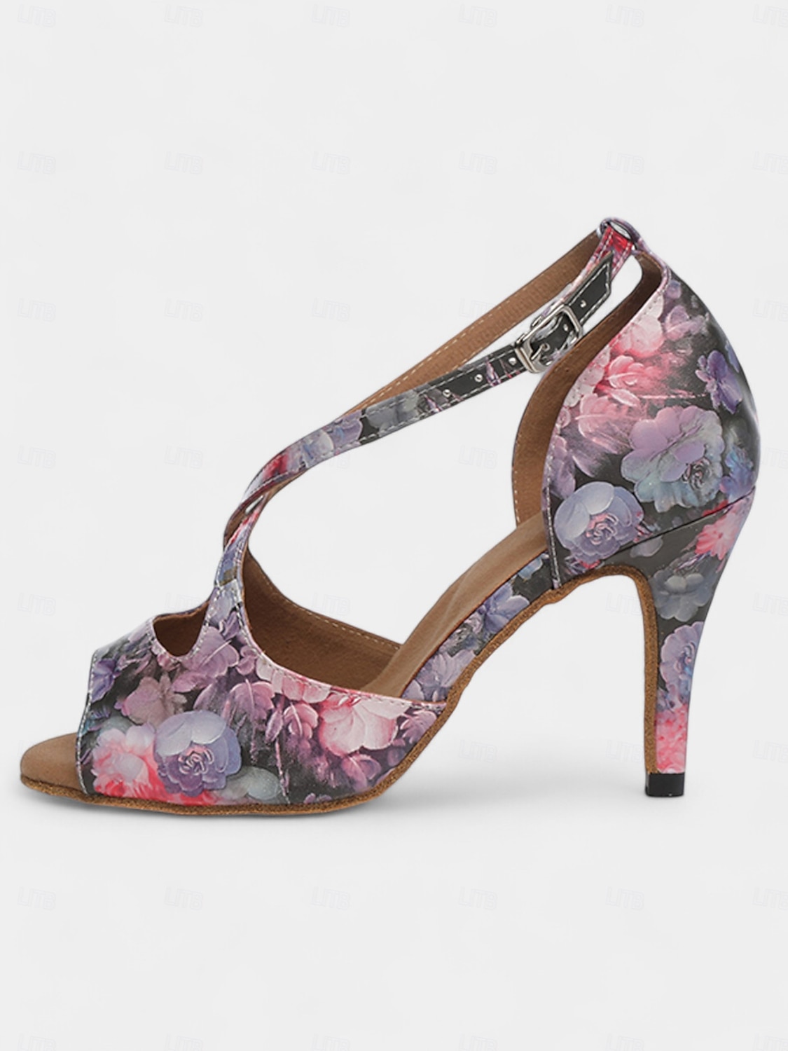 chaussures de danse latine à imprimé floral pour femmes - talons à bout ouvert avec design à lanières pour les spectacles de salon, de salsa et de tango de 2025 ? $46.99 –P6
