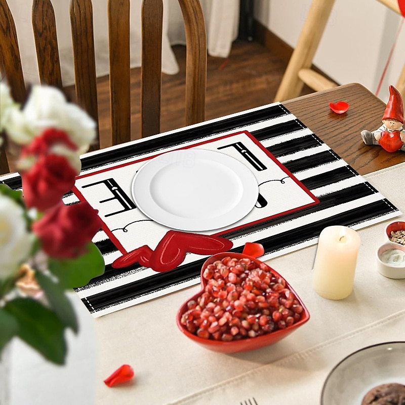 Valentine's Day Placemats Set of 4 Romantic and Decorative Table Mats Featuring Heart or Rose Patterns Durable and Heat-Resistant Perfect for Adding a Touch of Love to Your Dining Table Decor 2025 - $14.49 –P3