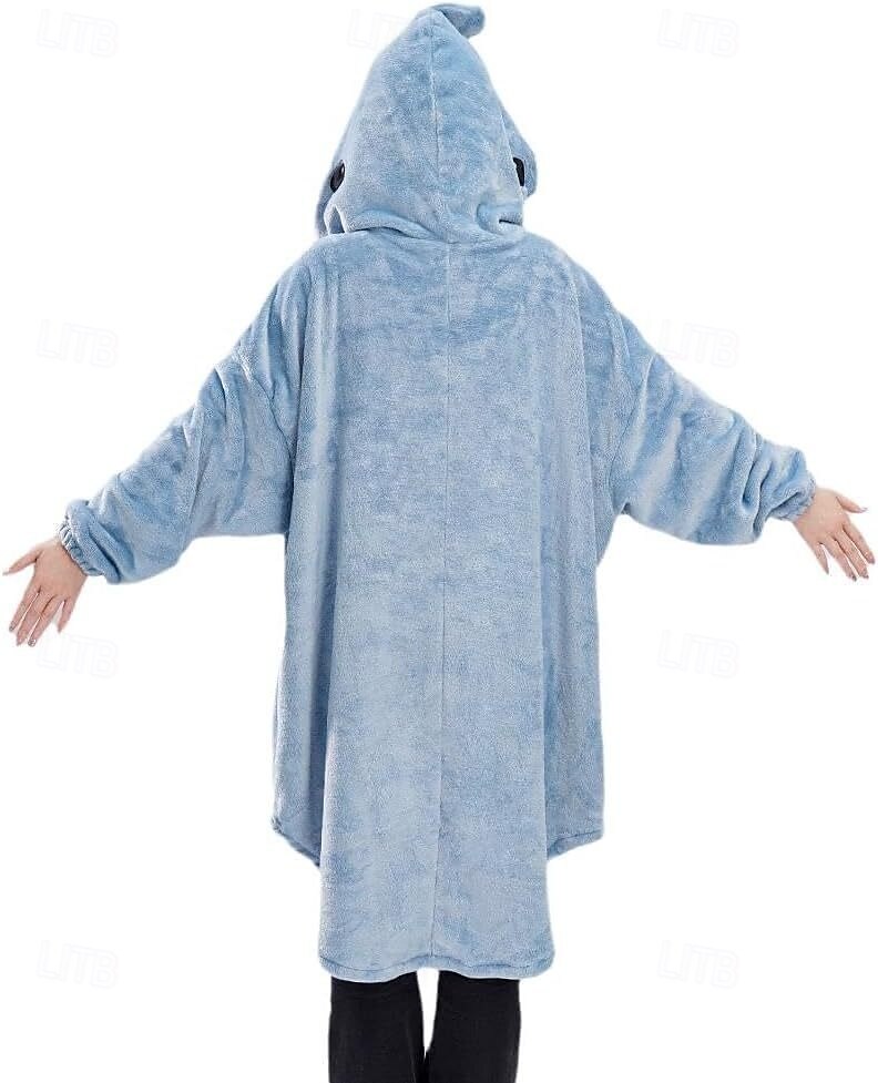 Voksne Helfarge Onesie-pysjamas Oversized hetteteppe Bærbart teppe med lomme Onesie-pysjamas Kigurumi pyjamas søt stil Til Damer og Herrer Karneval Maskerade Tegnefilm 2025 - $44.99 –P6