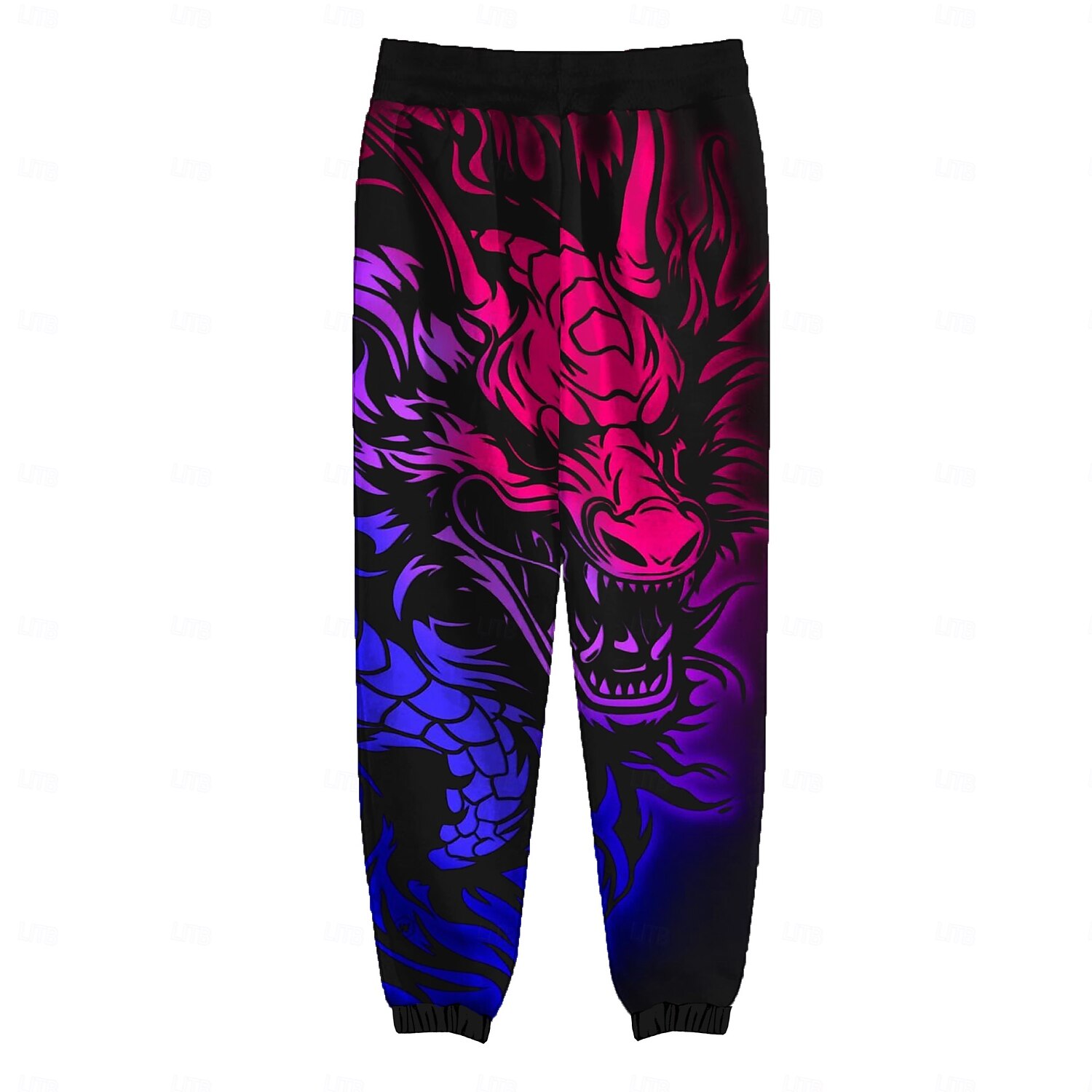Men's Dragon Fleece Sweatpants Drawstring Elastic Waist Fashion Casual Outdoor Home Party Evening Wear Pocket Thermal Winter 3D Print Purple 2025 - $41.99 –P3