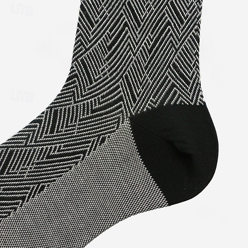 Men's 1 Pair Socks Black Color Plaid Plaid Checkered Geometry Formal Wedding Anniversary Thin Spring &  Fall Knitwear Elegant 2025 - $12.99 –P2