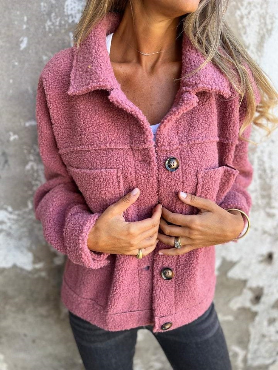 Per donna Cappotto invernale Giacca invernale Giacca in pile Esterno Strada Giornaliero Autunno Inverno Corto Cappotto Standard Tenere al caldo Traspirante Contemporaneo Moda Giacca Manica lunga del 2025 a $41.99 –P1
