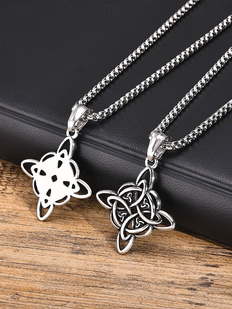 colar com pingente de nó celta masculino – símbolo de nó trinitário de aço inoxidável para força e eternidade, perfeito para joias espirituais e amantes celtas nórdicos de 2025 por $9.99 –P5