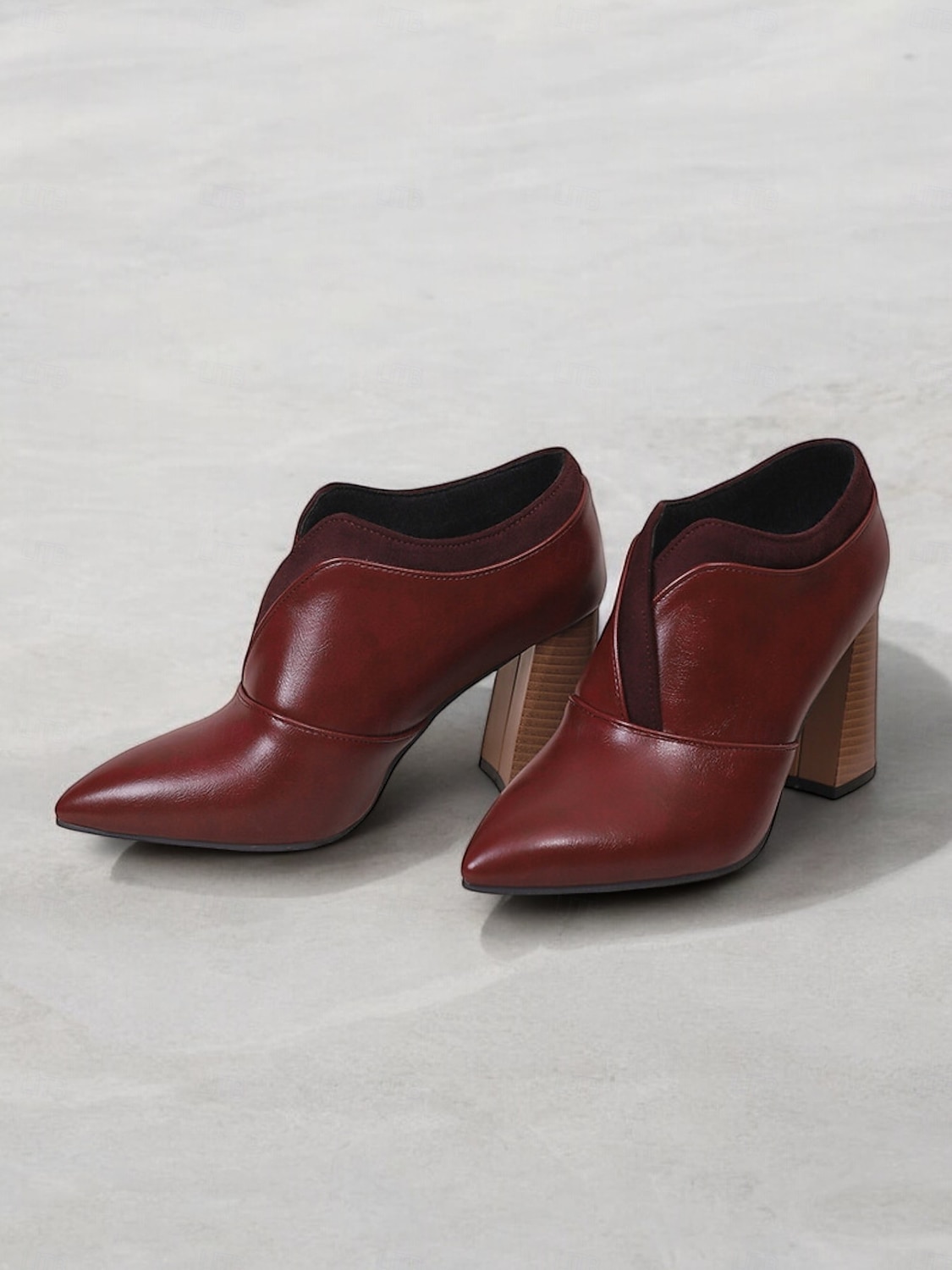 botins femininos de couro sintético verde com bico fino e salto bloco – sapatos modernos e sofisticados para uso no escritório e na noite de 2025 por $54.99 –P11