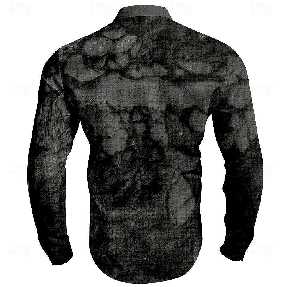 Per uomo Stampa 3D Camicie Camicia con bottoni Manica lunga Affari casual Da mare Ufficio Giornaliero Estate Primavera & Autunno A fascia collare del nonno Stampa 3D Nero Bianco Marrone chiaro Grigio del 2025 a $24.99 –P2