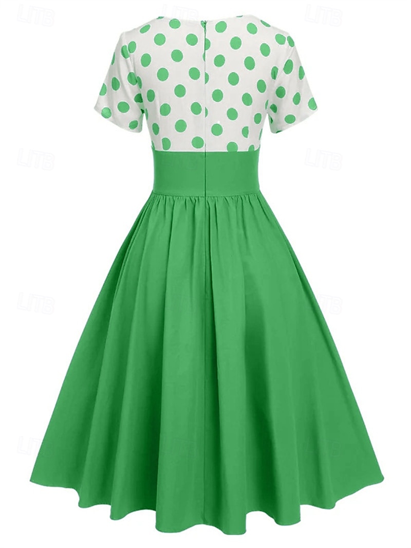 Retrò Vintage Anni 1950 Abito vintage Vestito Mascherata Pois Linea ad A Per donna Carnevale Capodanno Mascherata Casual Quotidiano Addio al Nubilato Adulti Vestito del 2025 a $24.99 –P8
