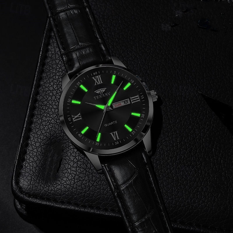 1 Neue Mode Trend Herren Business Quarz Uhr Kalender Woche Anzeige Lebensreise Leuchtende Freizeit Sport Herren Armbanduhr Geschenk Ideale Wahl 2025 - $22.99 –P7