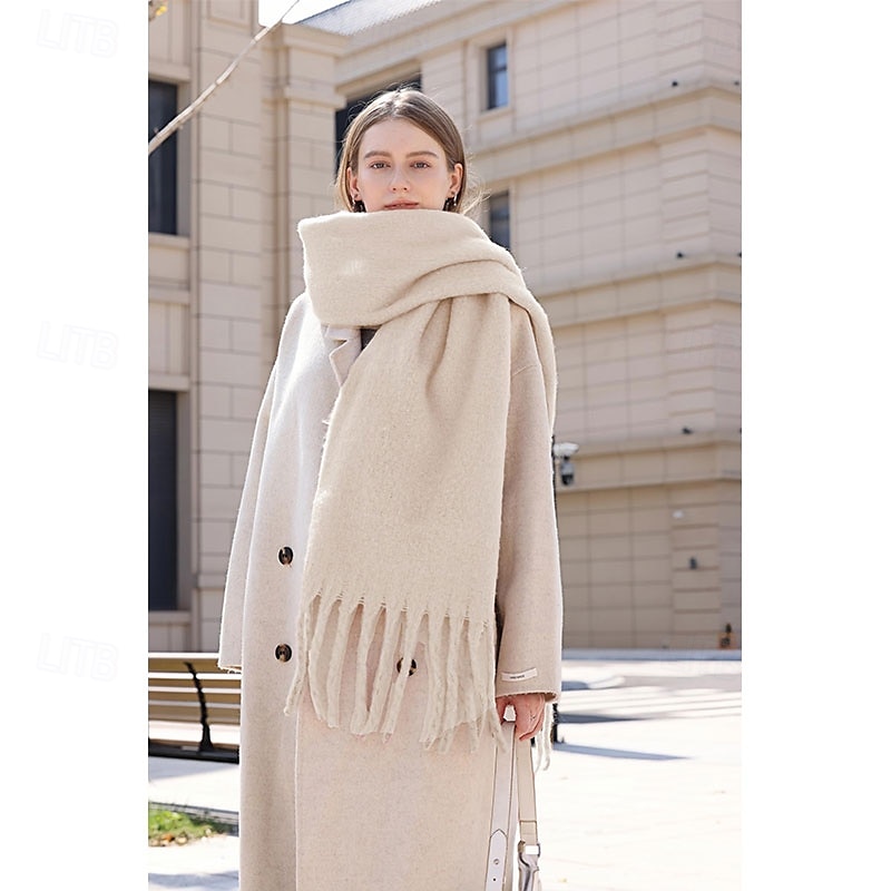 cashmere feel skjerf lange pashmina sjal og omslag for kvinner stort teppe skjerf solid 2025 - $10.99 –P6